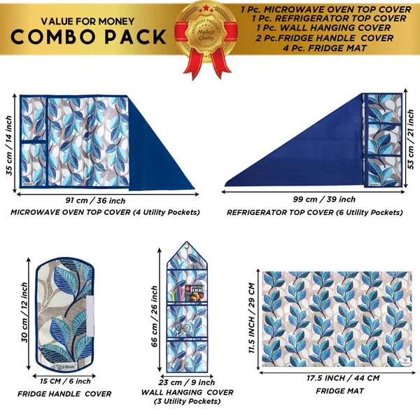 Appliances_Cover_Combo_Set_of_(1_Pc._Fridge_Top_Cover_+_2_Pcs._Fridge_Handle_Cover_+_1_Pc._Microwave_Oven_Cover_+_4_Pcs._Fridge_Mat_+_1_Pc._Wall_Hanging_Storage_Organizer)