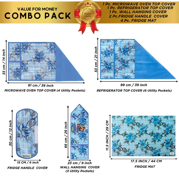 Appliances_Cover_Combo_Set_of_(1_Pc._Fridge_Top_Cover_+_2_Pcs._Fridge_Handle_Cover_+_1_Pc._Microwave_Oven_Cover_+_4_Pcs._Fridge_Mat_+_1_Pc._Wall_Hanging_Storage_Organizer)