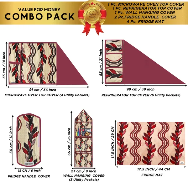 Appliances_Cover_Combo_Set_of_(1_Pc._Fridge_Top_Cover_+_2_Pcs._Fridge_Handle_Cover_+_1_Pc._Microwave_Oven_Cover_+_4_Pcs._Fridge_Mat_+_1_Pc._Wall_Hanging_Storage_Organizer)