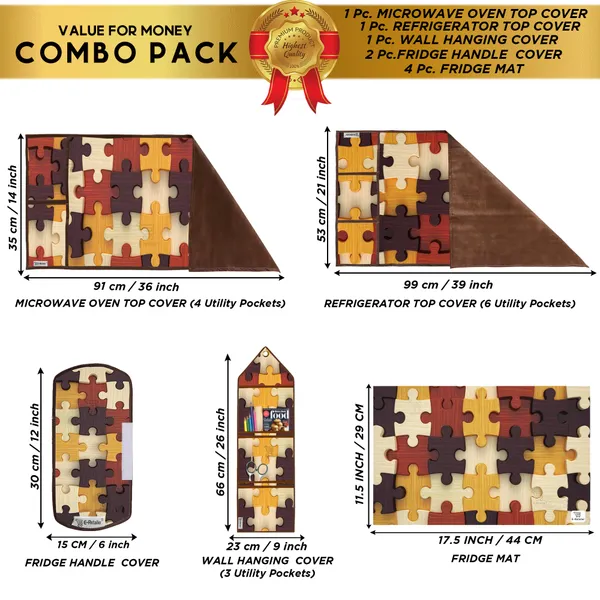 Appliances_Cover_Combo_Set_of_(1_Pc._Fridge_Top_Cover_+_2_Pcs._Fridge_Handle_Cover_+_1_Pc._Microwave_Oven_Cover_+_4_Pcs._Fridge_Mat_+_1_Pc._Wall_Hanging_Storage_Organizer)
