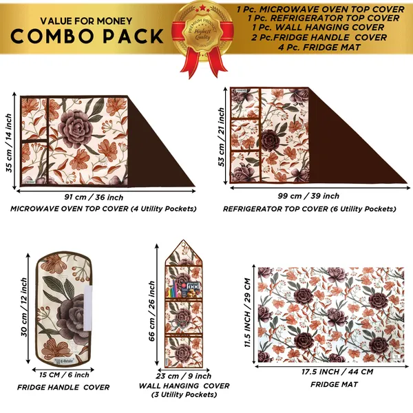 Appliances_Cover_Combo_Set_of_(1_Pc._Fridge_Top_Cover_+_2_Pcs._Fridge_Handle_Cover_+_1_Pc._Microwave_Oven_Cover_+_4_Pcs._Fridge_Mat_+_1_Pc._Wall_Hanging_Storage_Organizer)