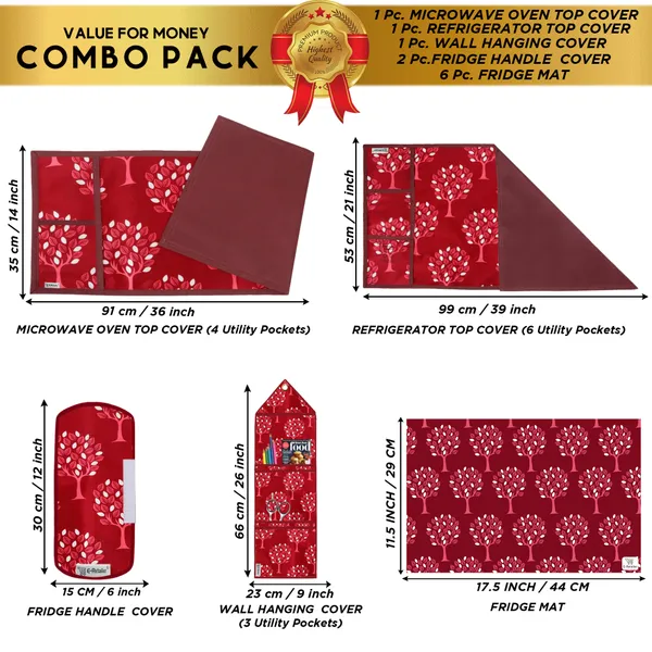 Appliances_Cover_Combo_Set_of_(1_Pc._Fridge_Top_Cover_+_2_Pcs._Fridge_Handle_Cover_+_1_Pc._Microwave_Oven_Cover_+_6_Pcs._Fridge_Mat_+_1_Pc._Wall_Hanging_Storage_Organizer)