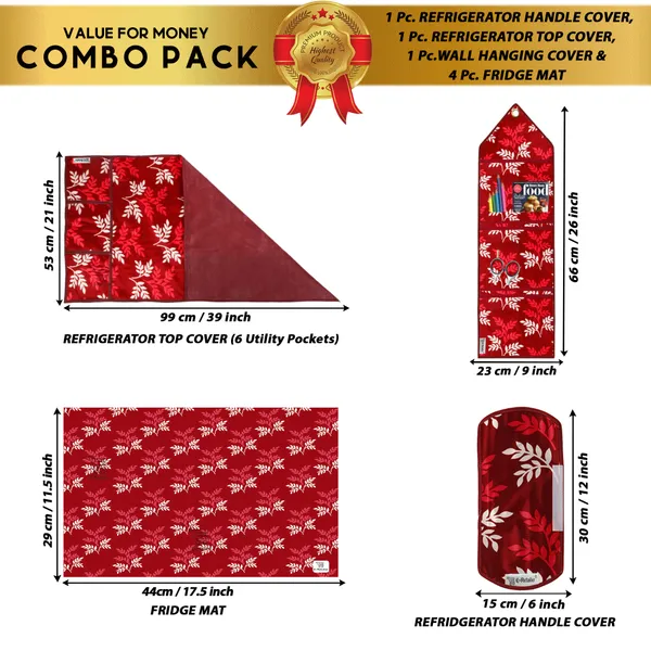 Appliances_Cover_Combo_Set_of_(1_Pc._Fridge_Top_Cover_+_1_Pc._Fridge_Handle_Cover_+_4_Pcs._Fridge_Mat_+_1_Pc._Wall_Hanging_Storage_Organizer)