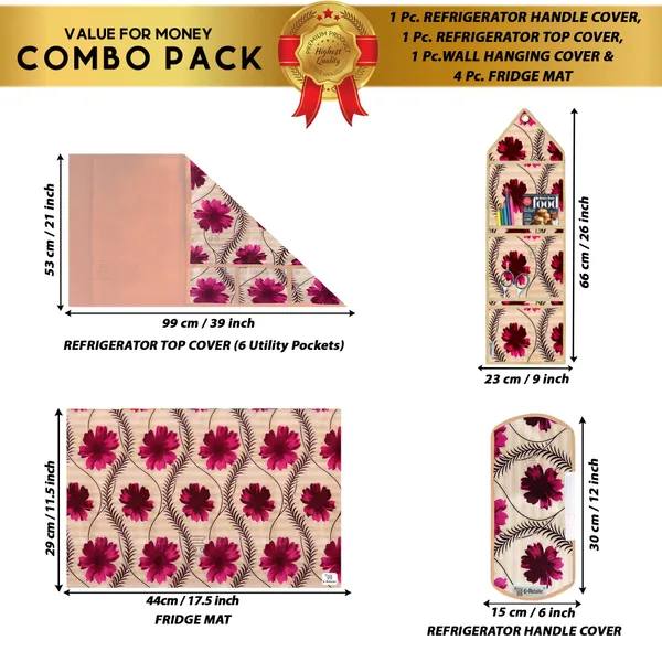 Appliances_Cover_Combo_Set_of_(1_Pc._Fridge_Top_Cover_+_1_Pc._Fridge_Handle_Cover_+_4_Pcs._Fridge_Mat_+_1_Pc._Wall_Hanging_Storage_Organizer)