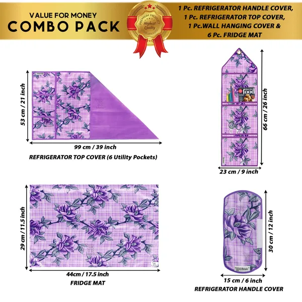 Appliances_Cover_Combo_Set_of_(1_Pc._Fridge_Top_Cover_+_1_Pc._Fridge_Handle_Cover_+_6_Pcs._Fridge_Mat_+_1_Pc._Wall_Hanging_Storage_Organizer)