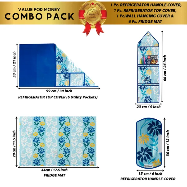 Appliances_Cover_Combo_Set_of_(1_Pc._Fridge_Top_Cover_+_1_Pc._Fridge_Handle_Cover_+_6_Pcs._Fridge_Mat_+_1_Pc._Wall_Hanging_Storage_Organizer)