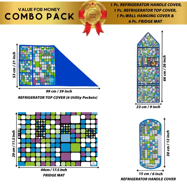 Appliances_Cover_Combo_Set_of_(1_Pc._Fridge_Top_Cover_+_1_Pc._Fridge_Handle_Cover_+_6_Pcs._Fridge_Mat_+_1_Pc._Wall_Hanging_Storage_Organizer)