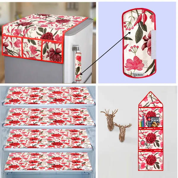 6_Pcs_Of_Cover_Multipurpose_Mats/Fridge_Mats/Refrigerator_Drawer_Mats_(Material-PP,_Color-Red,_Size-17.5X11.5_Inches)