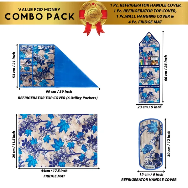 6_Pcs_Of_Cover_Appliance_Cover_Combo_Set_of_(1_Pc._Fridge_Top_Cover_+_6_Pcs._Fridge_Mat)