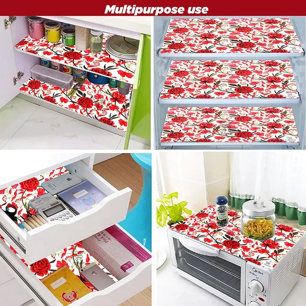 6_Pcs_Of_Cover_Multipurpose_Mats/Fridge_Mats/Refrigerator_Drawer_Mats_(Material-PP,_Color-Red,_Size-17.5X11.5_Inches)