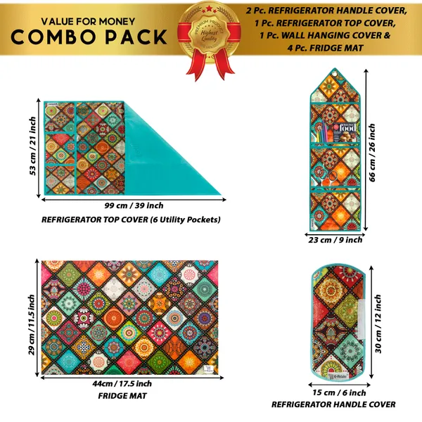 Appliances_Cover_Combo_Set_of_(1_Pc._Fridge_Top_Cover_+_2_Pcs._Fridge_Handle_Cover_+_4_Pcs._Fridge_Mat_+_1_Pc._Wall_Hanging_Storage_Organizer)