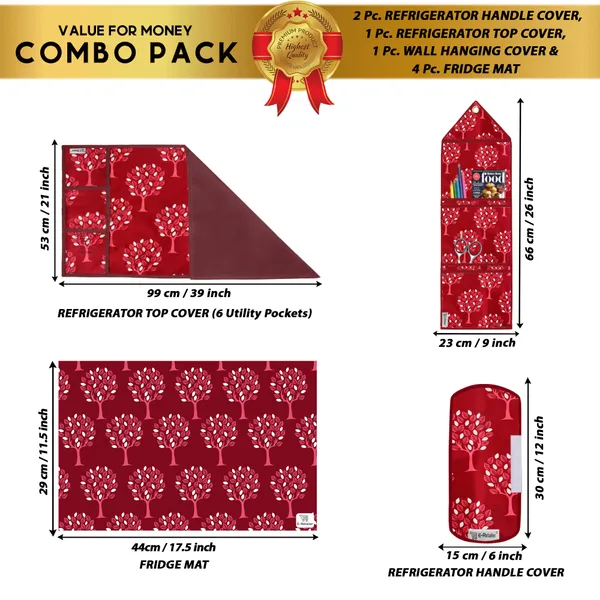 Appliances_Cover_Combo_Set_of_(1_Pc._Fridge_Top_Cover_+_2_Pcs._Fridge_Handle_Cover_+_4_Pcs._Fridge_Mat_+_1_Pc._Wall_Hanging_Storage_Organizer)