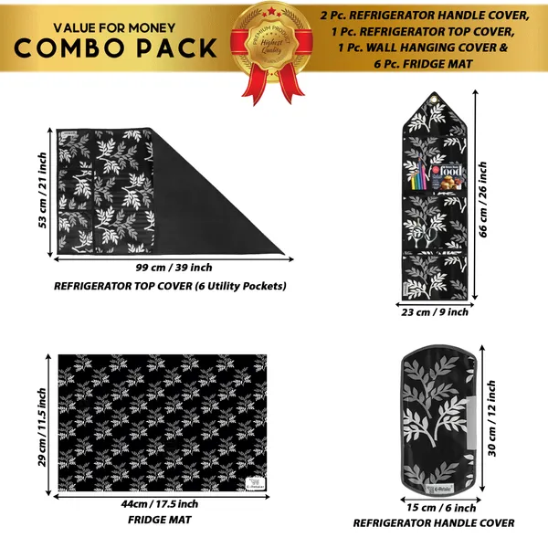 Appliances_Cover_Combo_Set_of_(1_Pc._Fridge_Top_Cover_+_2_Pcs._Fridge_Handle_Cover_+_6_Pcs._Fridge_Mat_+_1_Pc._Wall_Hanging_Storage_Organizer)