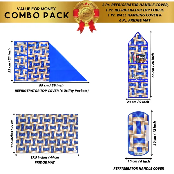 Appliances_Cover_Combo_Set_of_(1_Pc._Fridge_Top_Cover_+_2_Pcs._Fridge_Handle_Cover_+_6_Pcs._Fridge_Mat_+_1_Pc._Wall_Hanging_Storage_Organizer)