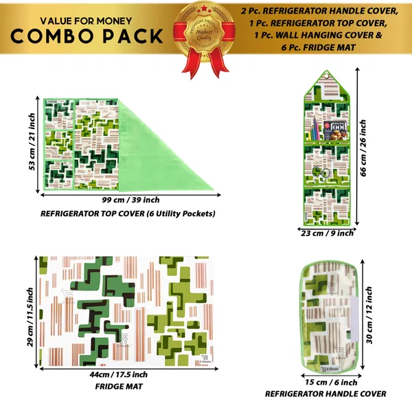 Appliances_Cover_Combo_Set_of_(1_Pc._Fridge_Top_Cover_+_2_Pcs._Fridge_Handle_Cover_+_6_Pcs._Fridge_Mat_+_1_Pc._Wall_Hanging_Storage_Organizer)