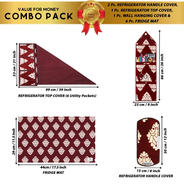 Appliances_Cover_Combo_Set_of_(1_Pc._Fridge_Top_Cover_+_2_Pcs._Fridge_Handle_Cover_+_6_Pcs._Fridge_Mat_+_1_Pc._Wall_Hanging_Storage_Organizer)