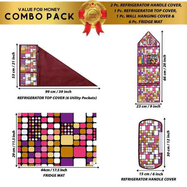 Appliances_Cover_Combo_Set_of_(1_Pc._Fridge_Top_Cover_+_2_Pcs._Fridge_Handle_Cover_+_6_Pcs._Fridge_Mat_+_1_Pc._Wall_Hanging_Storage_Organizer)