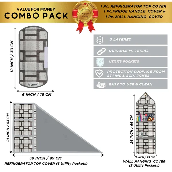 Appliances_Cover_Combo_Set_of_(1_Pc._Fridge_Top_Cover_+_1_Pc._Fridge_Handle_Cover_+_1_Pc._Wall_Hanging_Storage_Organizer)