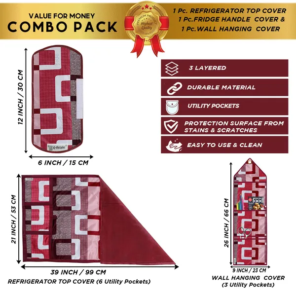 Appliances_Cover_Combo_Set_of_(1_Pc._Fridge_Top_Cover_+_1_Pc._Fridge_Handle_Cover_+_1_Pc._Wall_Hanging_Storage_Organizer)