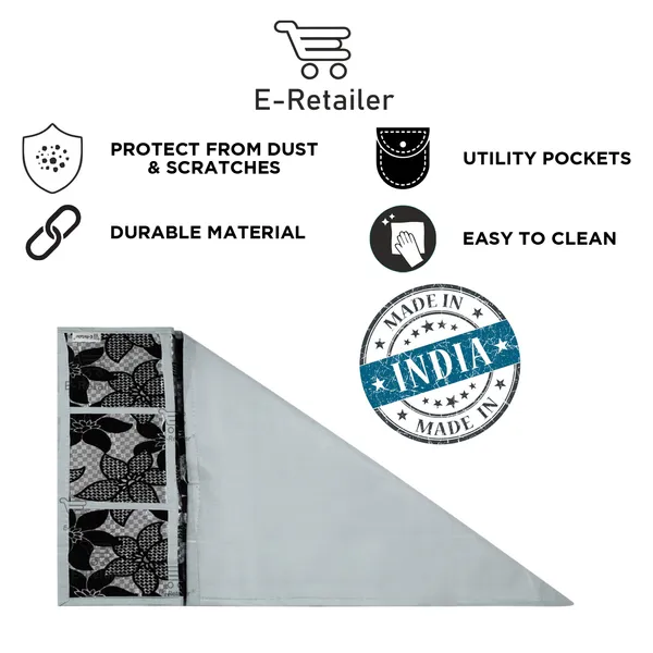 6_Pcs_Of_Cover_Appliances_Cover_Combo_Set_of_(1_Pc._Fridge_Top_Cover_+_2_Pcs._Fridge_Handle_Cover_+_1_Pc._Microwave_Oven_Cover_+_6_Pcs._Fridge_Mat_+_1_Pc._Wall_Hanging_Storage_Organizer)