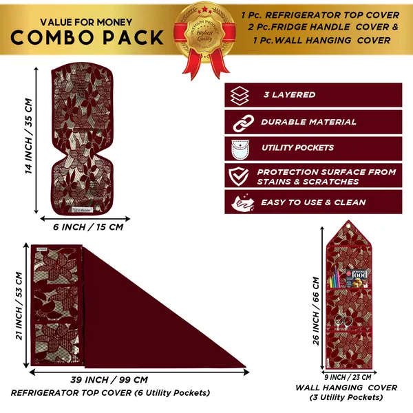 Appliances_Cover_Combo_Set_of_(1_Pc._Fridge_Top_Cover_+_2_Pcs._Fridge_Handle_Cover_+_1_Pc._Wall_Hanging_Storage_Organizer)