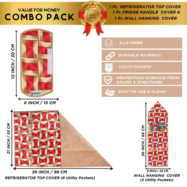 Appliances_Cover_Combo_Set_of_(1_Pc._Fridge_Top_Cover_+_1_Pc._Fridge_Handle_Cover_+_1_Pc._Wall_Hanging_Storage_Organizer)