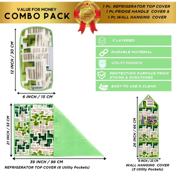 Appliances_Cover_Combo_Set_of_(1_Pc._Fridge_Top_Cover_+_1_Pc._Fridge_Handle_Cover_+_1_Pc._Wall_Hanging_Storage_Organizer)