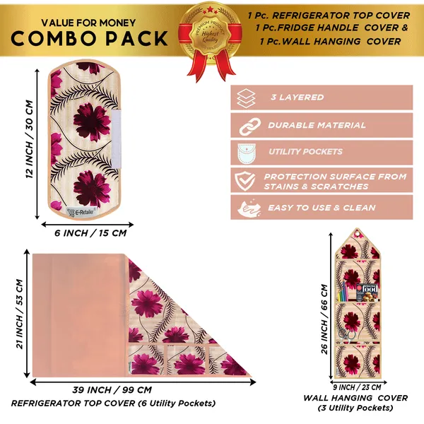 Appliances_Cover_Combo_Set_of_(1_Pc._Fridge_Top_Cover_+_1_Pc._Fridge_Handle_Cover_+_1_Pc._Wall_Hanging_Storage_Organizer)