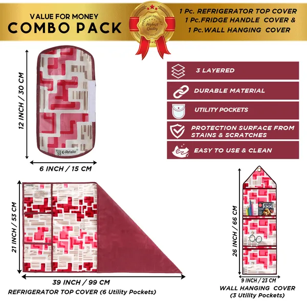 Appliances_Cover_Combo_Set_of_(1_Pc._Fridge_Top_Cover_+_1_Pc._Fridge_Handle_Cover_+_1_Pc._Wall_Hanging_Storage_Organizer)