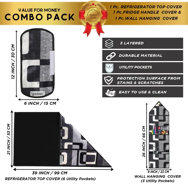 Appliances_Cover_Combo_Set_of_(1_Pc._Fridge_Top_Cover_+_1_Pc._Fridge_Handle_Cover_+_1_Pc._Wall_Hanging_Storage_Organizer)