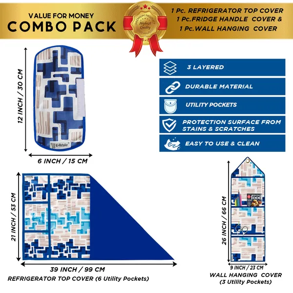 Appliances_Cover_Combo_Set_of_(1_Pc._Fridge_Top_Cover_+_1_Pc._Fridge_Handle_Cover_+_1_Pc._Wall_Hanging_Storage_Organizer)