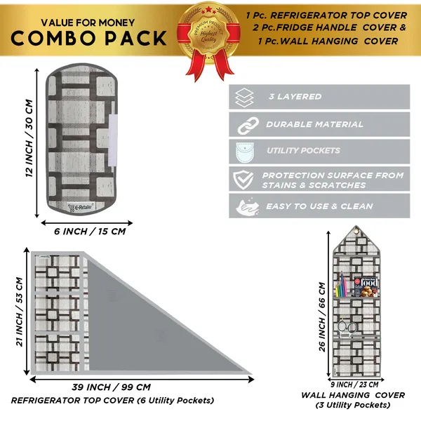Appliances_Cover_Combo_Set_of_(1_Pc._Fridge_Top_Cover_+_2_Pcs._Fridge_Handle_Cover_+_1_Pc._Wall_Hanging_Storage_Organizer)