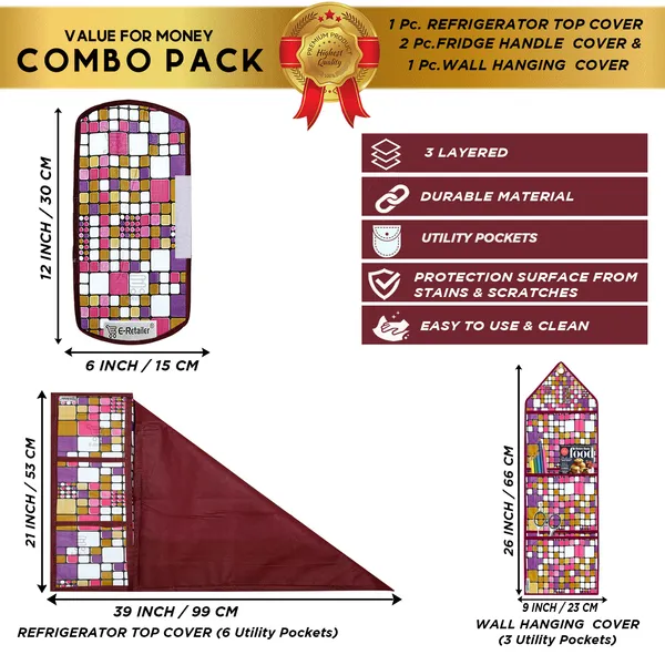 Appliances_Cover_Combo_Set_of_(1_Pc._Fridge_Top_Cover_+_2_Pcs._Fridge_Handle_Cover_+_1_Pc._Wall_Hanging_Storage_Organizer)