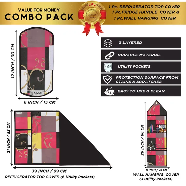 Appliances_Cover_Combo_Set_of_(1_Pc._Fridge_Top_Cover_+_1_Pc._Fridge_Handle_Cover_+_1_Pc._Wall_Hanging_Storage_Organizer)
