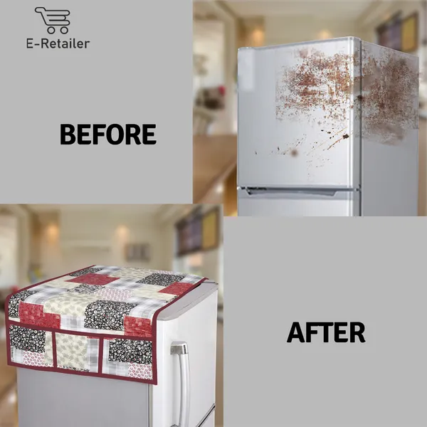 Appliances_Cover_Combo_Set_of_(1_Pc._Fridge_Top_Cover_+_1_Pc._Wall_Hanging_Storage_Organizer)