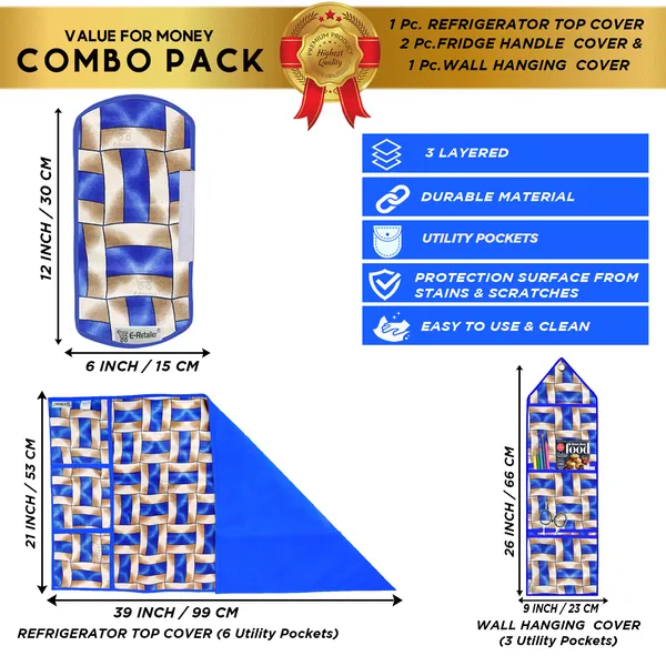 Appliances_Cover_Combo_Set_of_(1_Pc._Fridge_Top_Cover_+_2_Pcs._Fridge_Handle_Cover_+_1_Pc._Wall_Hanging_Storage_Organizer)