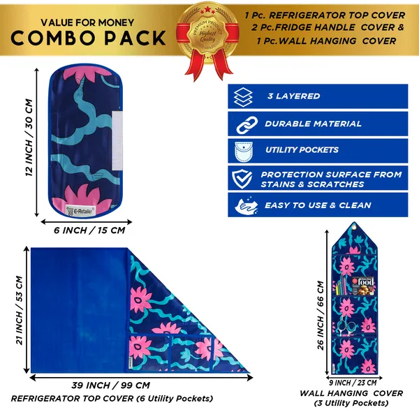 Appliances_Cover_Combo_Set_of_(1_Pc._Fridge_Top_Cover_+_2_Pcs._Fridge_Handle_Cover_+_1_Pc._Wall_Hanging_Storage_Organizer)
