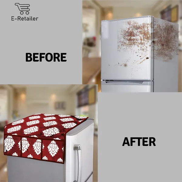 Appliances_Cover_Combo_Set_of_(1_Pc._Fridge_Top_Cover_+_1_Pc._Wall_Hanging_Storage_Organizer)