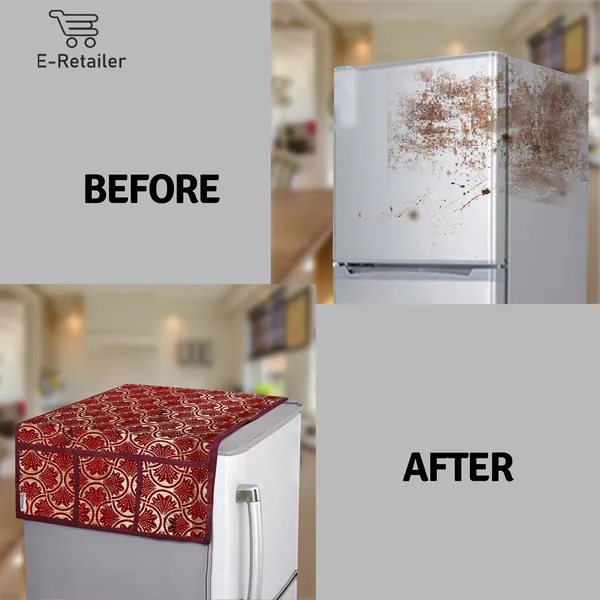 Appliances_Cover_Combo_Set_of_(1_Pc._Fridge_Top_Cover_+_1_Pc._Wall_Hanging_Storage_Organizer)