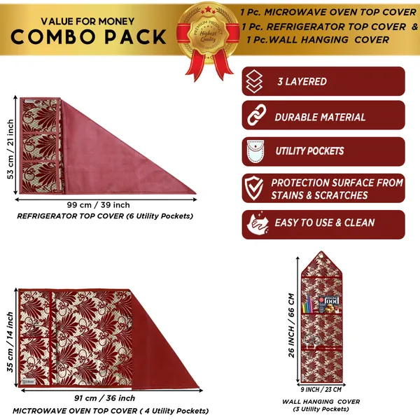 Appliances_Cover_Combo_Set_of_(1_Pc._Fridge_Top_Cover_+_1_Pc._Microwave_Oven_Top_Cover_+_1_Pc._Wall_Hanging_Storage_Organizer)