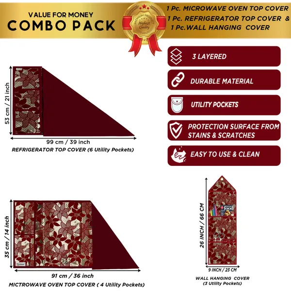 Appliances_Cover_Combo_Set_of_(1_Pc._Fridge_Top_Cover_+_1_Pc._Microwave_Oven_Top_Cover_+_1_Pc._Wall_Hanging_Storage_Organizer)