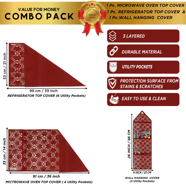 Appliances_Cover_Combo_Set_of_(1_Pc._Fridge_Top_Cover_+_1_Pc._Microwave_Oven_Top_Cover_+_1_Pc._Wall_Hanging_Storage_Organizer)