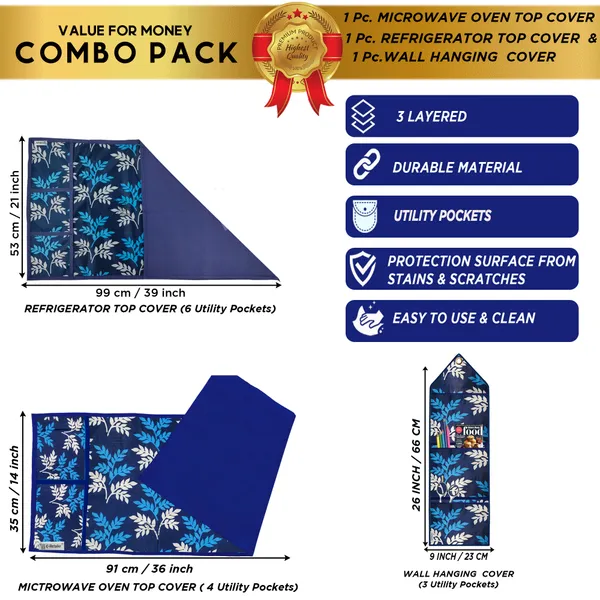 Appliances_Cover_Combo_Set_of_(1_Pc._Fridge_Top_Cover_+_1_Pc._Microwave_Oven_Top_Cover_+_1_Pc._Wall_Hanging_Storage_Organizer)