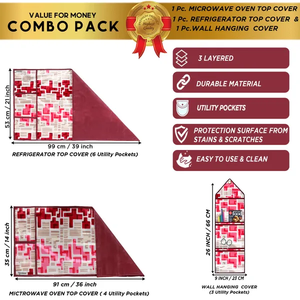 Appliances_Cover_Combo_Set_of_(1_Pc._Fridge_Top_Cover_+_1_Pc._Microwave_Oven_Top_Cover_+_1_Pc._Wall_Hanging_Storage_Organizer)