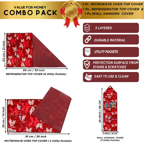 Appliances_Cover_Combo_Set_of_(1_Pc._Fridge_Top_Cover_+_1_Pc._Microwave_Oven_Top_Cover_+_1_Pc._Wall_Hanging_Storage_Organizer)