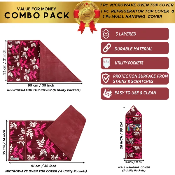 Appliances_Cover_Combo_Set_of_(1_Pc._Fridge_Top_Cover_+_1_Pc._Microwave_Oven_Top_Cover_+_1_Pc._Wall_Hanging_Storage_Organizer)