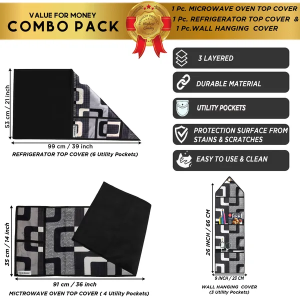 Appliances_Cover_Combo_Set_of_(1_Pc._Fridge_Top_Cover_+_1_Pc._Microwave_Oven_Top_Cover_+_1_Pc._Wall_Hanging_Storage_Organizer)
