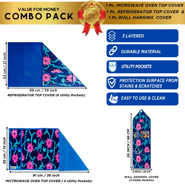 Appliances_Cover_Combo_Set_of_(1_Pc._Fridge_Top_Cover_+_1_Pc._Microwave_Oven_Top_Cover_+_1_Pc._Wall_Hanging_Storage_Organizer)