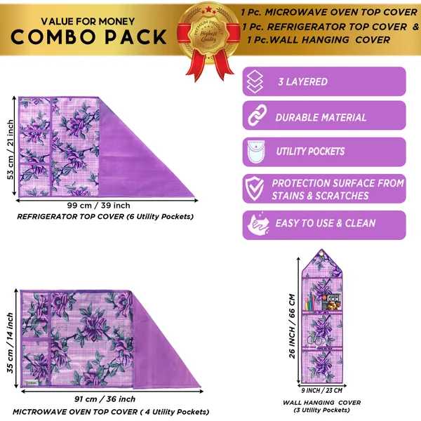 Appliances_Cover_Combo_Set_of_(1_Pc._Fridge_Top_Cover_+_1_Pc._Microwave_Oven_Top_Cover_+_1_Pc._Wall_Hanging_Storage_Organizer)