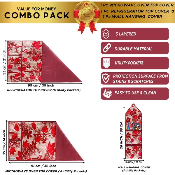 Appliances_Cover_Combo_Set_of_(1_Pc._Fridge_Top_Cover_+_1_Pc._Microwave_Oven_Top_Cover_+_1_Pc._Wall_Hanging_Storage_Organizer)